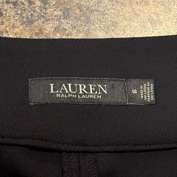 NWT Ralph Lauren Black Label Pants Cropped Wide Leg Pleated Minimalist Black 14 - Picture 2 of 7